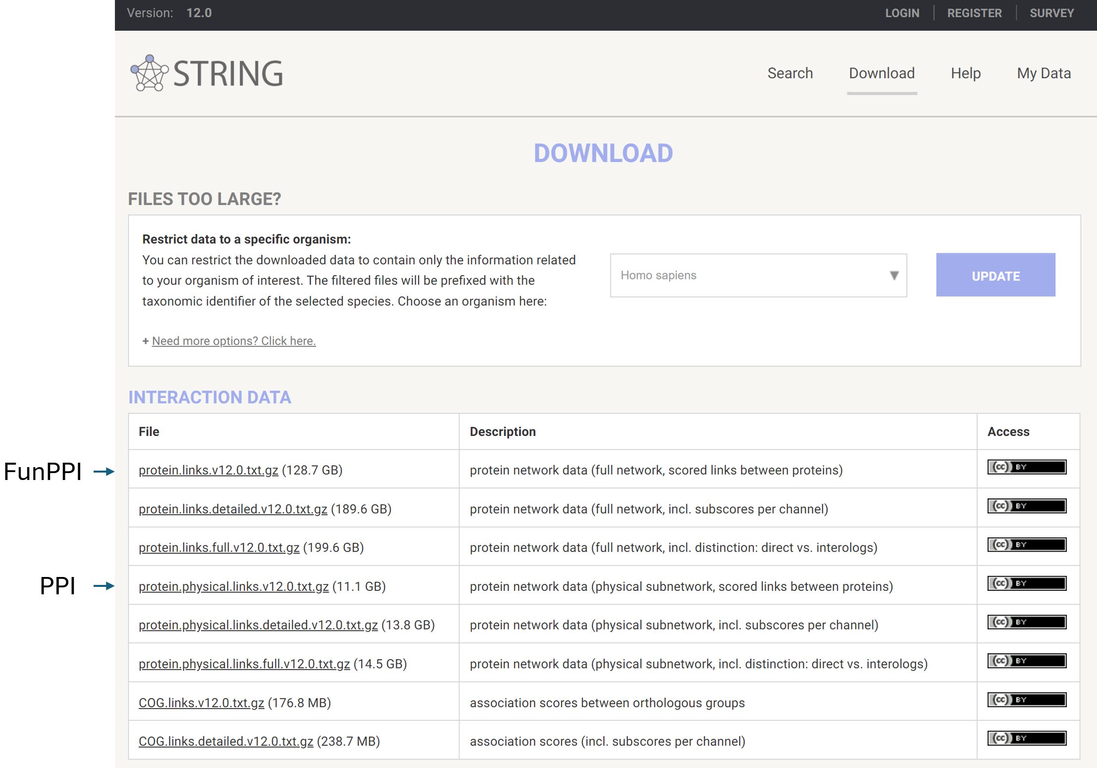 Source of PPI and FunPPI